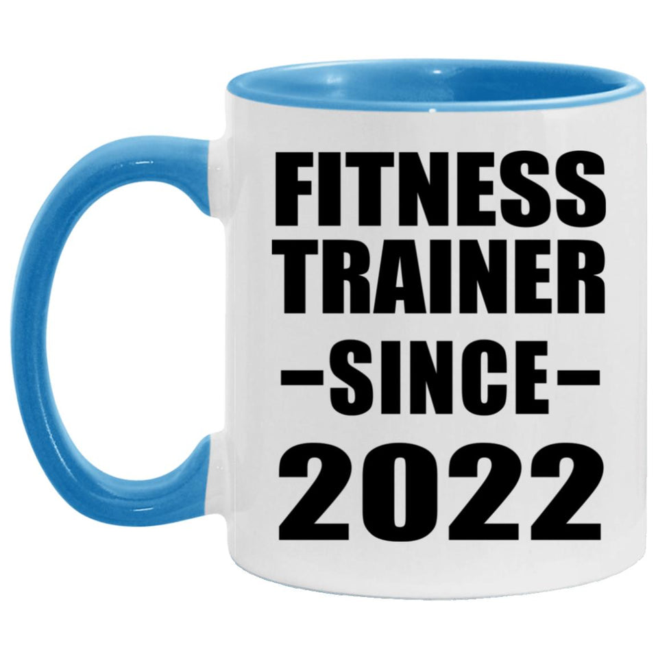 Fitness Trainer Since 2022 - 11oz Accent Mug Blue