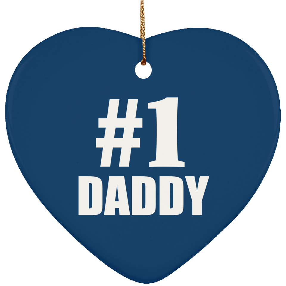 Number One #1 Daddy - Heart Ornament