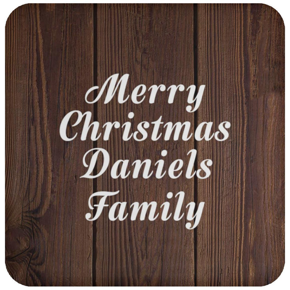 Merry Christmas Daniels Family - Drink Coaster D