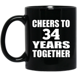 34th Anniversary Cheers To 34 Years Together - 11oz Coffee Mug Black