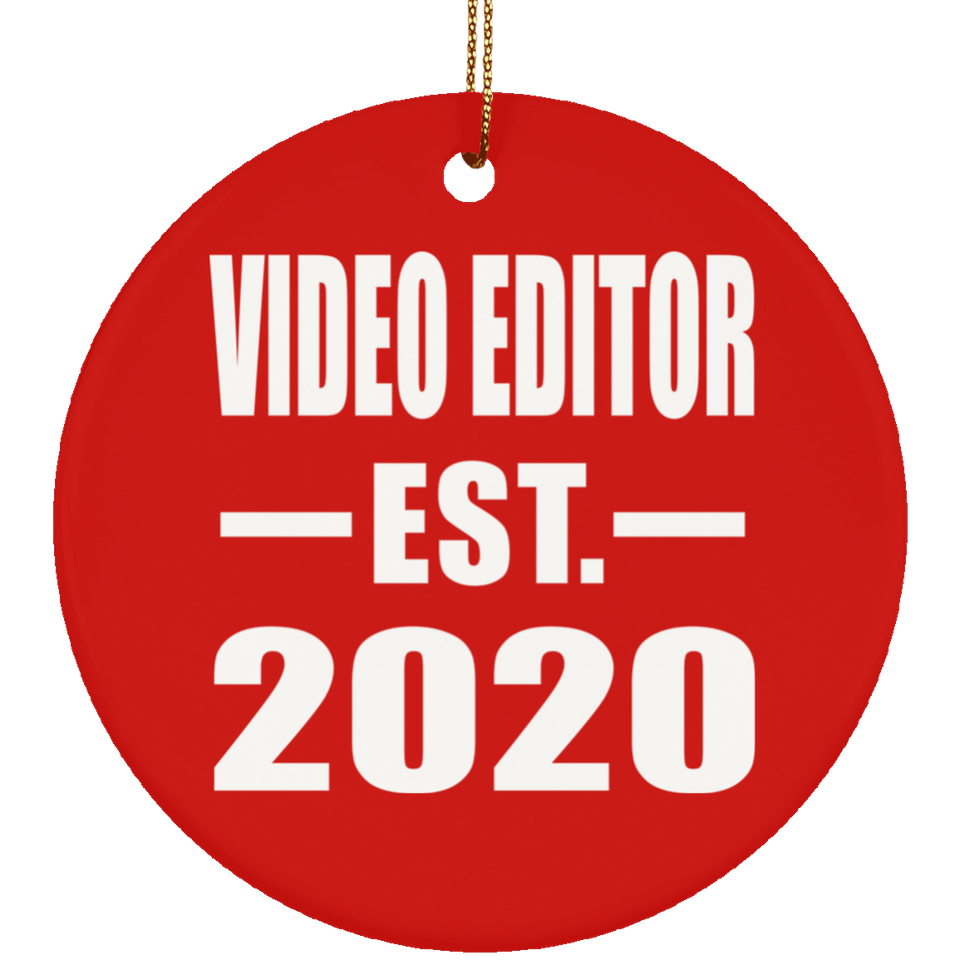 Video Editor Established EST. 2020 - Circle Ornament