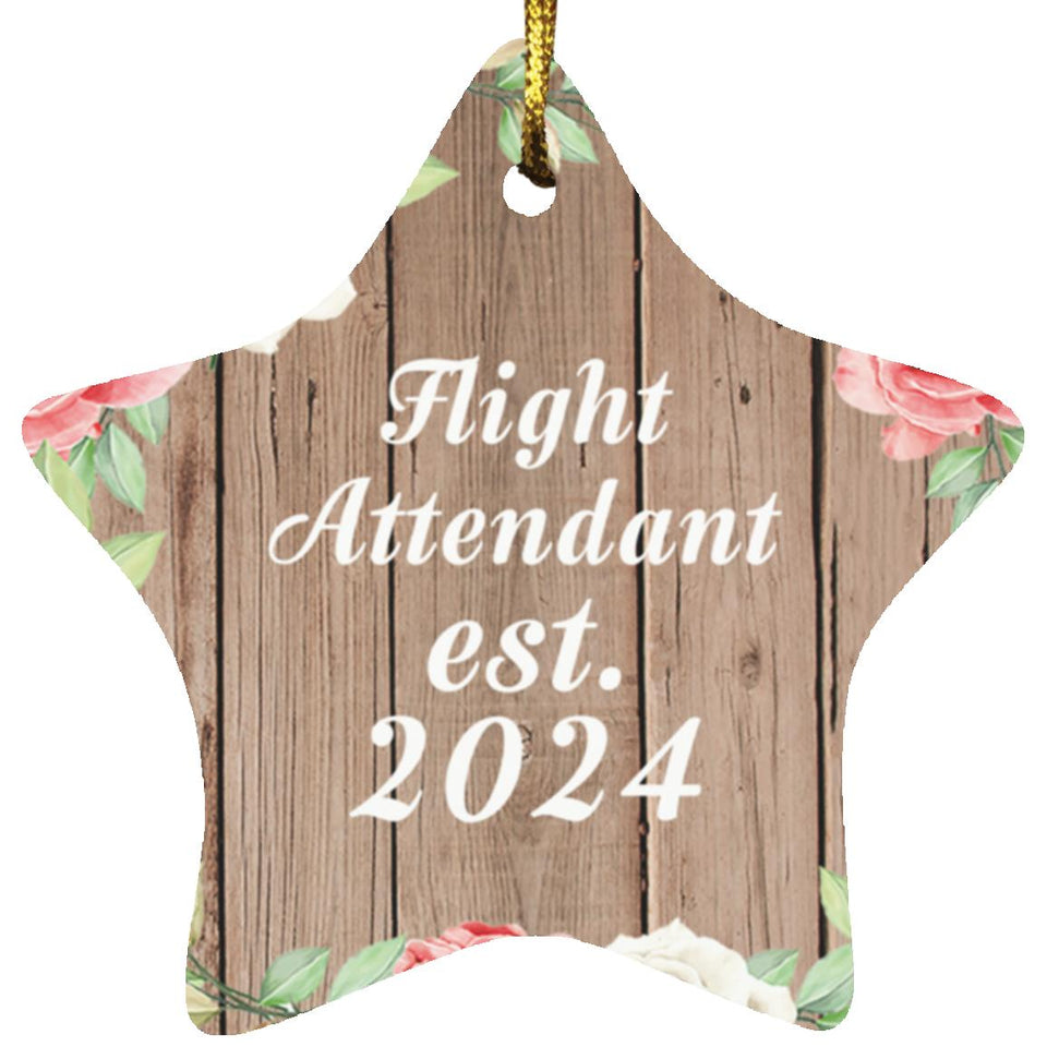 Flight Attendant Established Est. 2024 - Star Ornament B