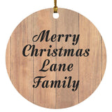 Merry Christmas Lane Family - Circle Ornament C