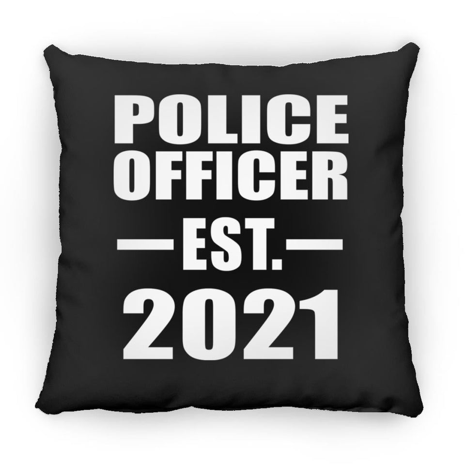 Police Officer Established EST. 2021 - Throw Pillow Black