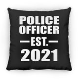 Police Officer Established EST. 2021 - Throw Pillow Black