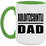 Xoloitzcuintli Dad - 15oz Accent Mug Green
