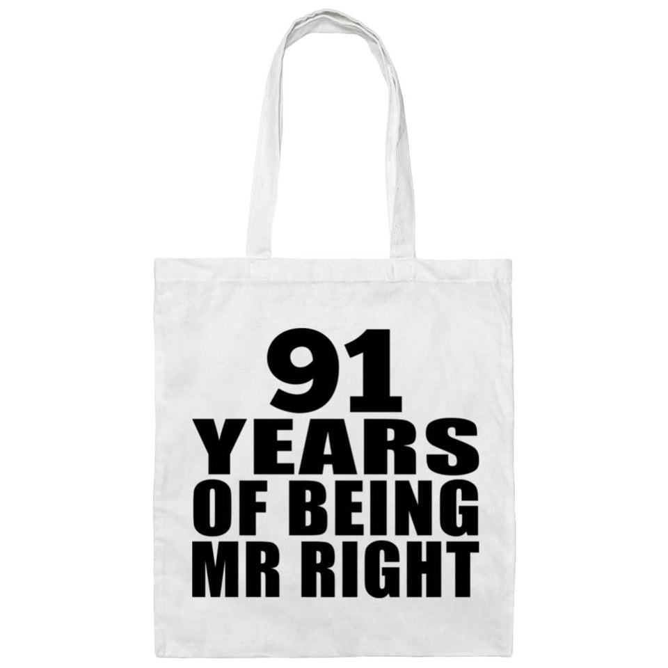 91st Anniversary 91 Years Of Being Mr Right - Tote Bag White
