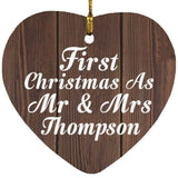 First Christmas As Mr & Mrs Thompson - Heart Ornament D