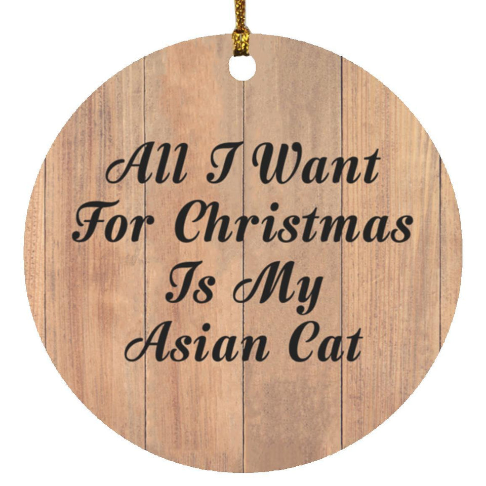 All I Want For Christmas Is My Asian Cat - Circle Ornament C