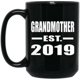 Grandmother Established EST. 2019 - 15oz Coffee Mug Black