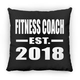 Fitness Coach Established EST. 2018 - Throw Pillow Black