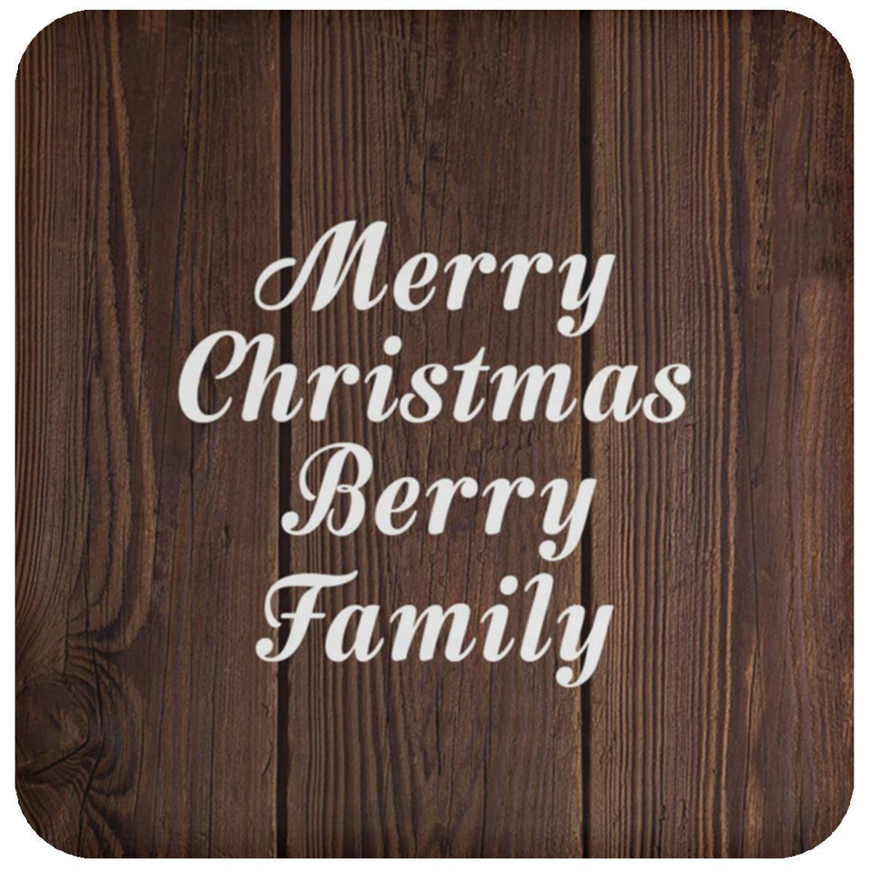 Merry Christmas Berry Family - Drink Coaster D