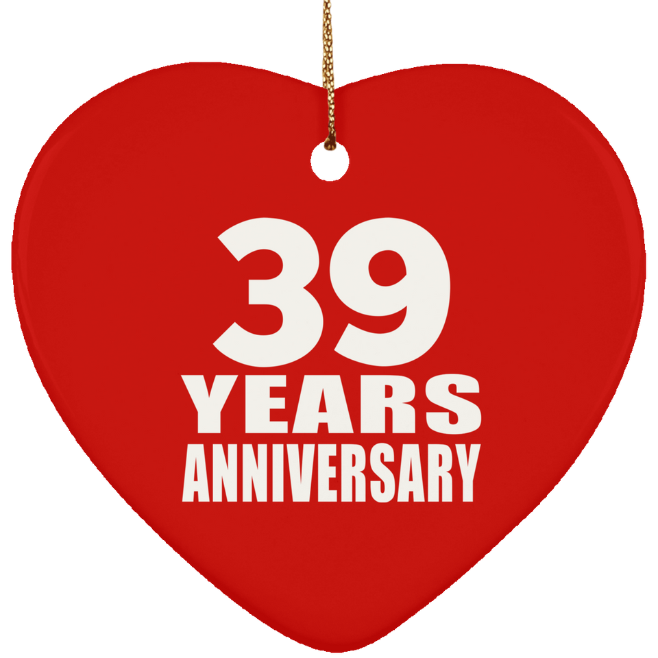 39th Anniversary 39 Years - Heart Ornament