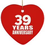 39th Anniversary 39 Years - Heart Ornament