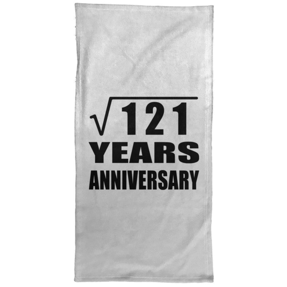 11th Anniversary Square Root of 121 Years Anniversary - Hand Towel