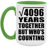64th Anniversary Square Root of 4096 Years Who's Counting - 15oz Accent Mug Green