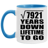 89th Anniversary Square Root of 7921 Years Lifetime To Go - 11oz Accent Mug Blue