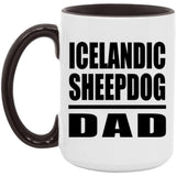 Icelandic Sheepdog Dad - 15oz Accent Mug Black