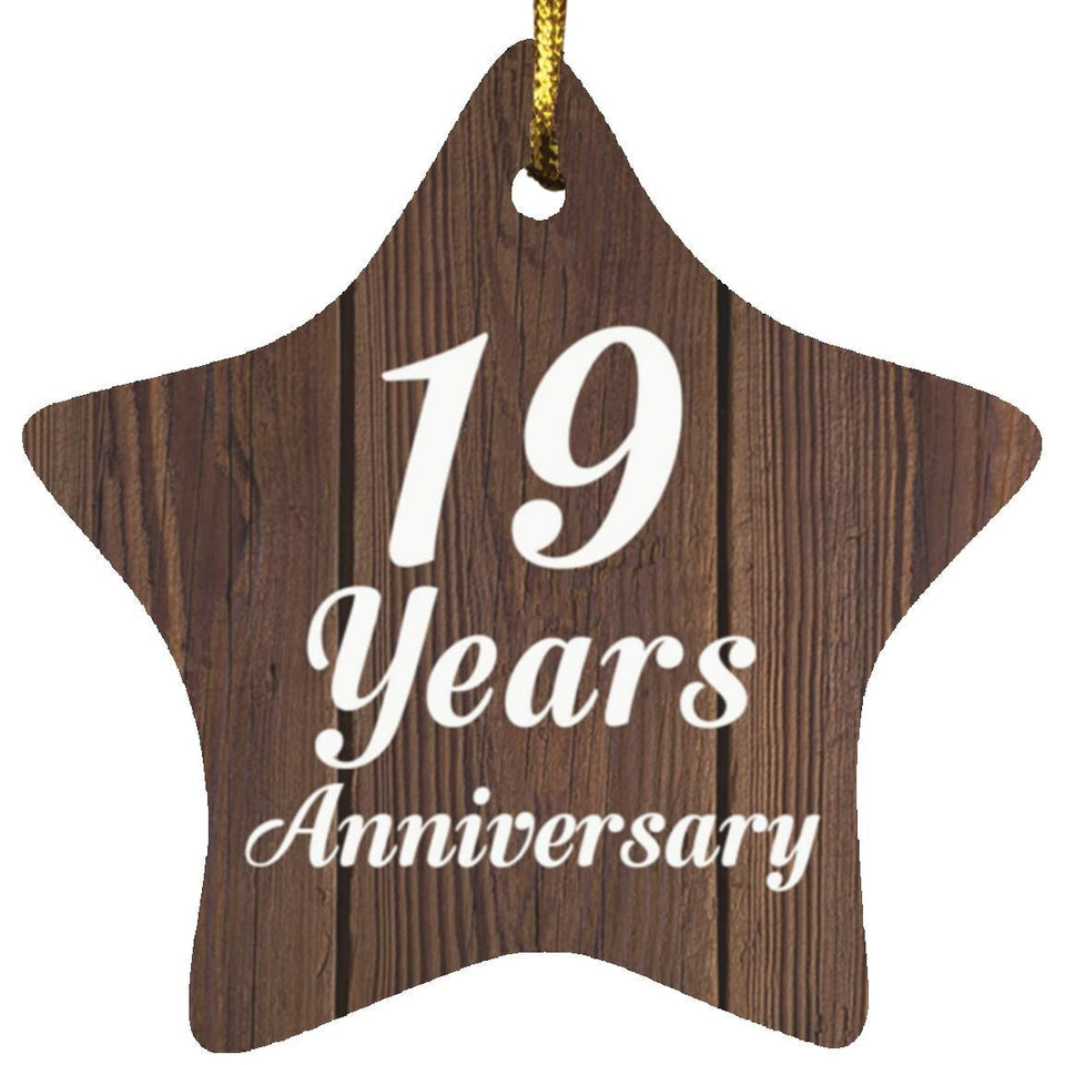 19th Anniversary 19 Years Anniversary - Star Ornament D