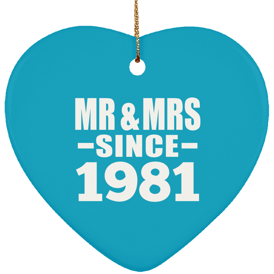 43rd Anniversary Mr & Mrs Since 1981 - Heart Ornament