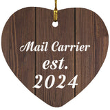 Mail Carrier Established Est. 2024 - Heart Ornament D