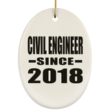 Civil Engineer Since 2018 - Oval Ornament