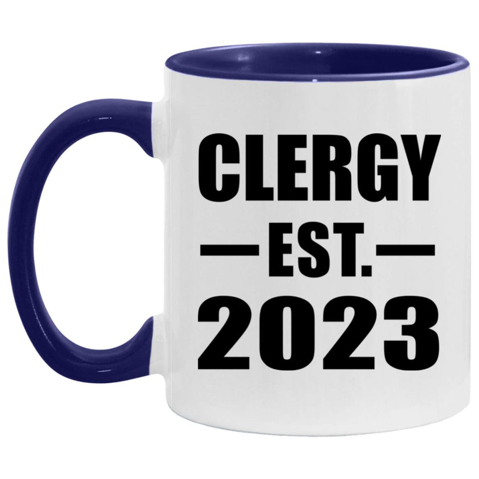Clergy Established Est. 2023 - 11oz Accent Mug Purple