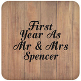 First Year As Mr & Mrs Spencer - Drink Coaster C