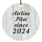 Airline Pilot Since 2024 - Circle Ornament F