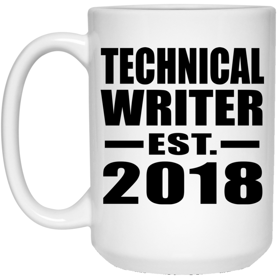 Technical Writer Established EST. 2018 - 15 Oz Coffee Mug