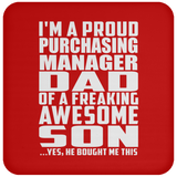 Proud Purchasing Manager Dad Of Awesome Son - Drink Coaster
