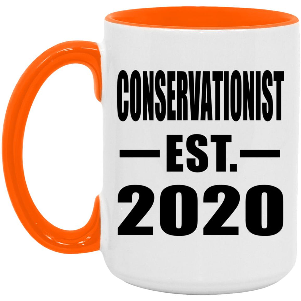 Conservationist Established EST. 2020 - 15oz Accent Mug Orange