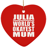 Julia World's Okayest Mum - Heart Ornament