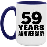 59th Anniversary 59 Years Anniversary - 15oz Accent Mug Purple