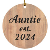 Auntie Established EST. 2024 - Circle Ornament C
