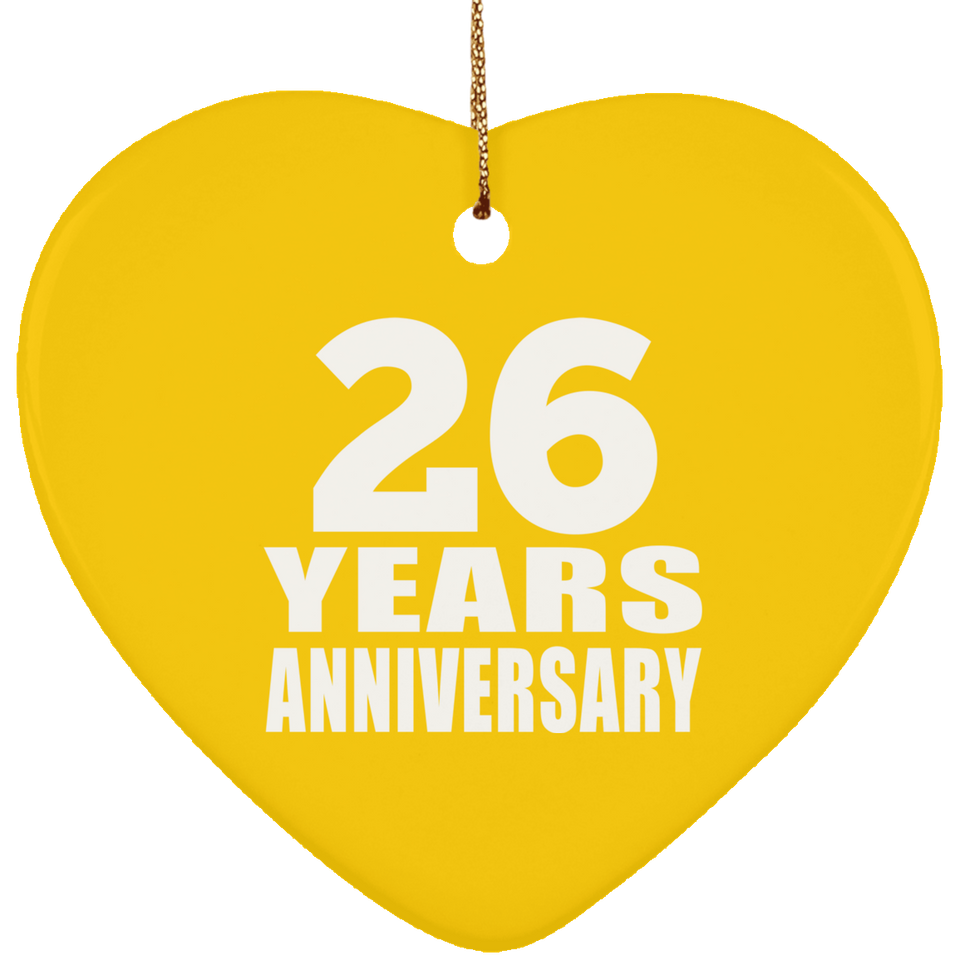26th Anniversary 26 Years - Heart Ornament