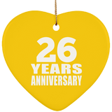 26th Anniversary 26 Years - Heart Ornament