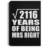 46th Anniversary Square Root of 2116 Years of Being Mrs Right - Canvas Portrait