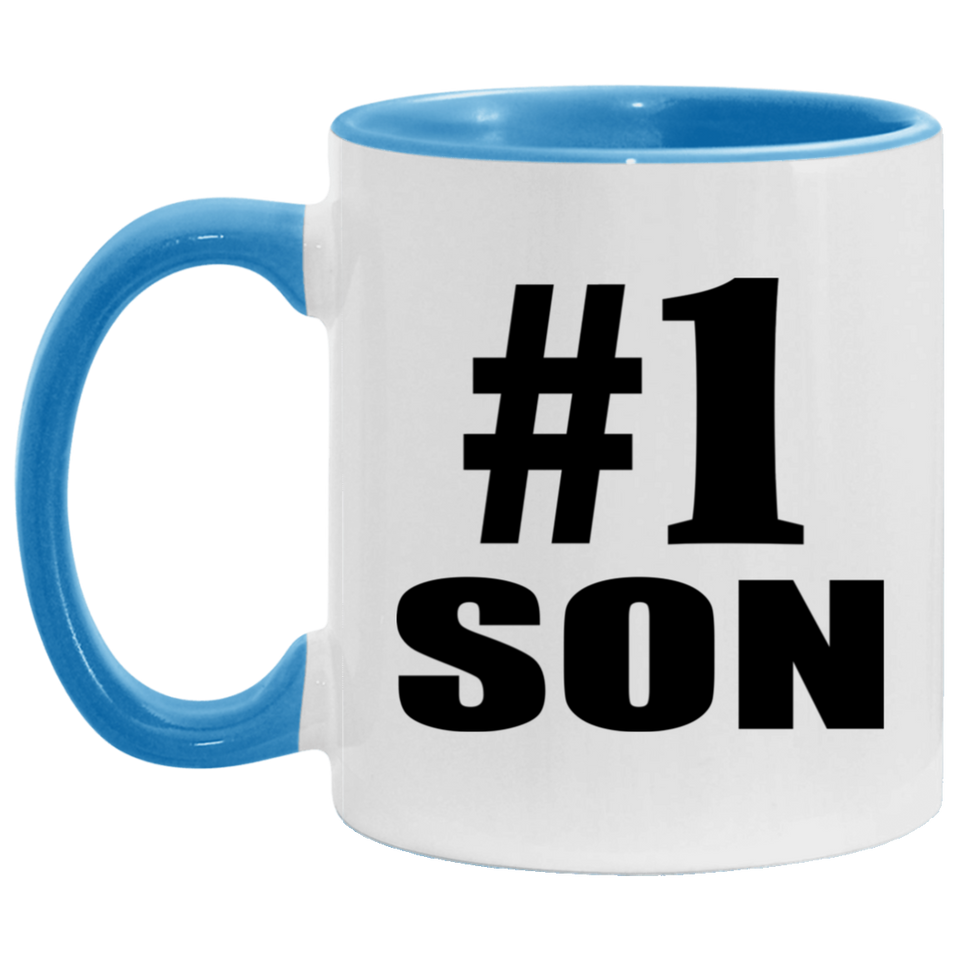 Number One #1 Son - 11oz Accent Mug Blue
