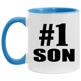 Number One #1 Son - 11oz Accent Mug Blue