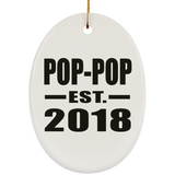 Pop-Pop Established EST. 2018 - Oval Ornament