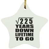15th Anniversary Square Root of 225 Years Lifetime To Go - Star Ornament