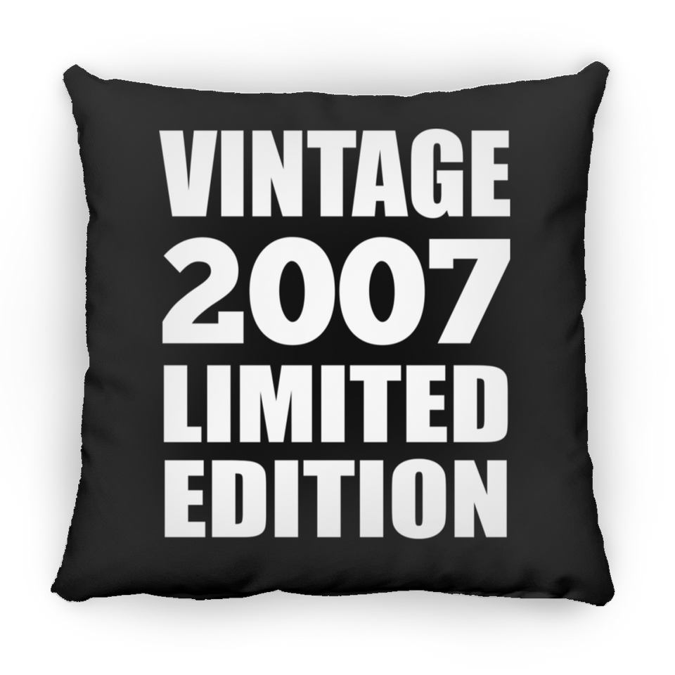 17th Birthday Vintage 2007 Limited Edition - Throw Pillow Black