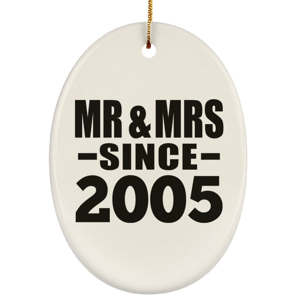 19th Anniversary Mr & Mrs Since 2005 - Oval Ornament