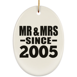 19th Anniversary Mr & Mrs Since 2005 - Oval Ornament