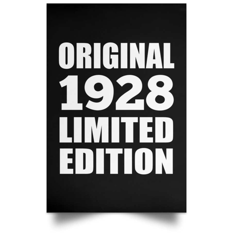 96th Birthday Original 1928 Limited Edition - Poster Portrait
