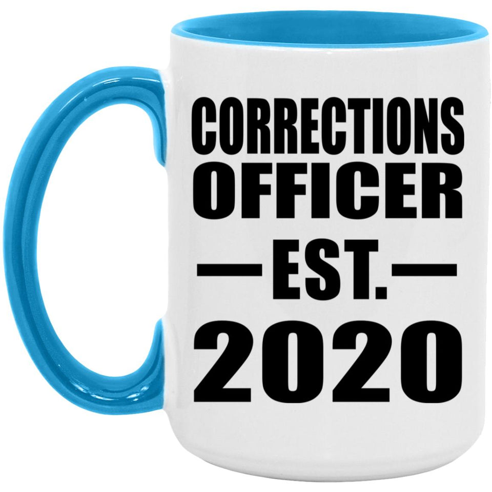 Corrections Officer Established EST. 2020 - 15oz Accent Mug Blue