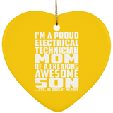 Proud Electrical Technician Mom Of Awesome Son - Heart Ornament