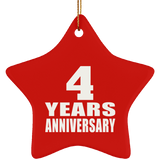 4th Anniversary 4 Years - Star Ornament