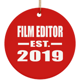 Film Editor Established EST. 2019 - Circle Ornament